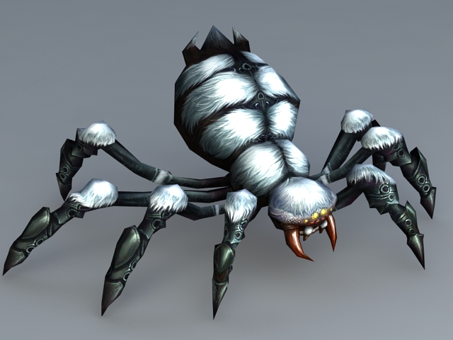 Animated Spider Monster 3d model preview. 