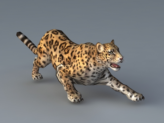 Animated Jaguar Animal 3d model 3ds Max files free download - modeling
