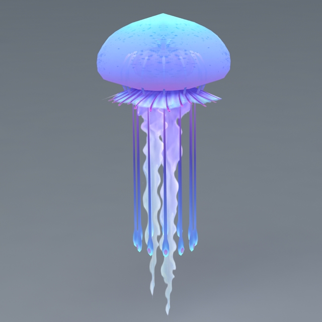 Blue Jellyfish 3d rendering