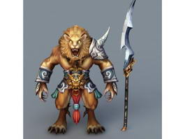 Anime Lion Warrior 3d preview