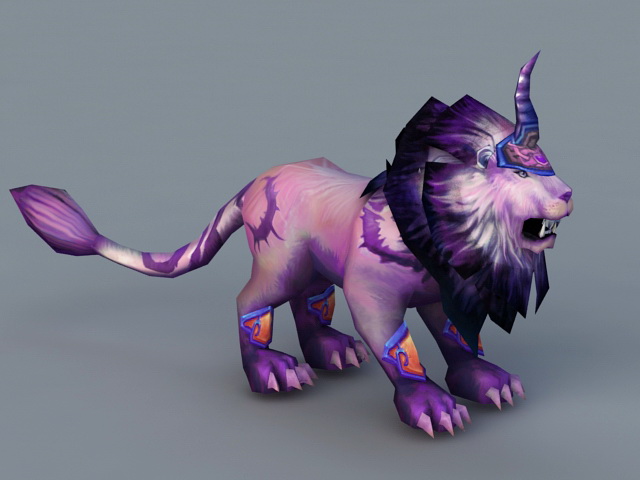 Anime Lion Animal 3d rendering