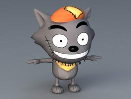 Wolf Cartoon Character 3d model preview