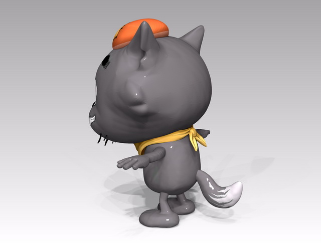 Wolf Cartoon Character 3d rendering