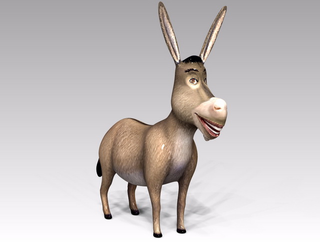 Donkey Cartoon Character 3d model Maya,Object files free download