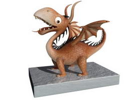 Baby Dragon Cartoon 3d model preview