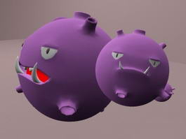Pokemon Weezing 3d model preview