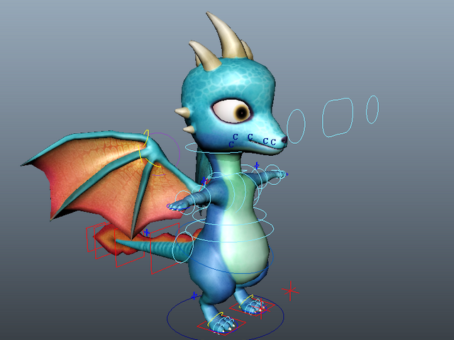 Cute Baby Dragon 3d model Maya files free download