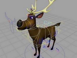Cartoon Deer Rig 3d model preview