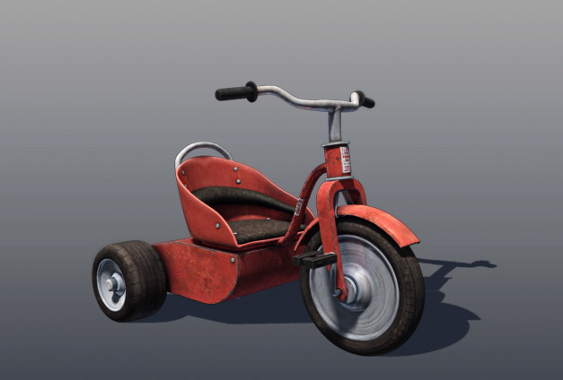 Three Wheel Tricycle 3d rendering