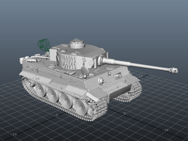 WW2 Tiger 1 Tank 3d model preview