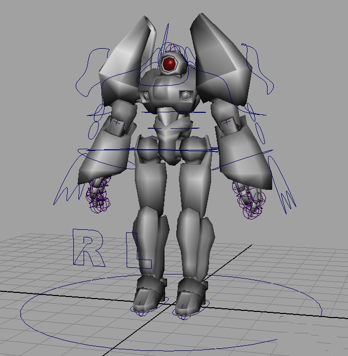 Futuristic Humanoid Robot Rig 3d rendering