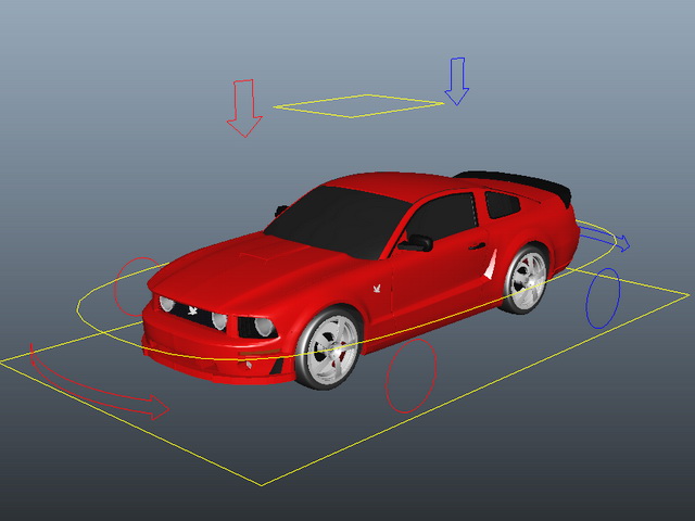 Red Car Rig 3d model Maya files free download modeling