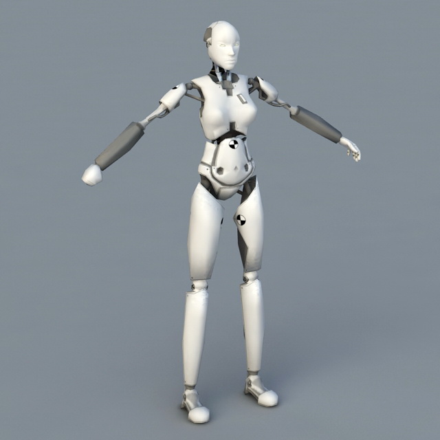 Android Female Robot 3d rendering