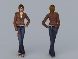 Casual Woman Standing 3d model preview