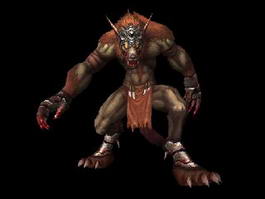 Animated Werewolf Warrior 3d model preview