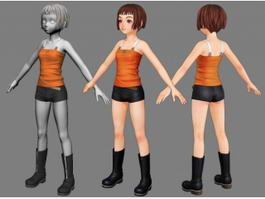 Pretty Teenage Girl 3d model preview