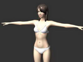 Woman Wearing Bikini 3d model preview