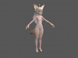 Anime Fox Girl Rig 3d model preview