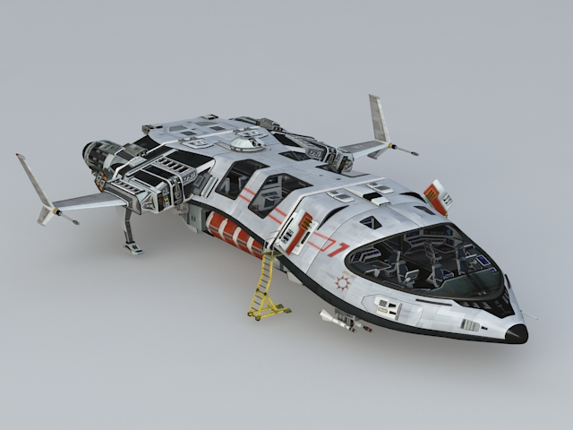 Sci-Fi Spaceship 3d rendering