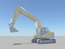 Construction Excavator Rig 3d model preview