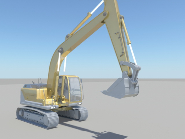 Construction Excavator Rig 3d rendering