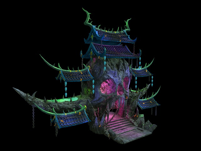 Demon Tower building 3d rendering