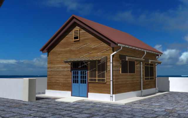 Small Log Cabin 3d rendering