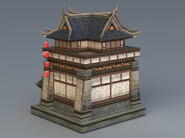 Chinese Building 3d rendering
