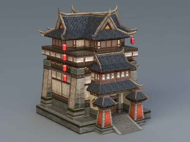 Chinese Building 3d rendering