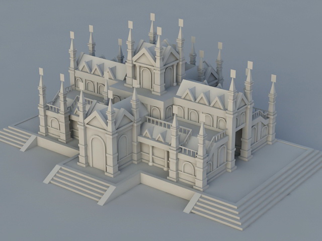 Catholic Church 3d rendering