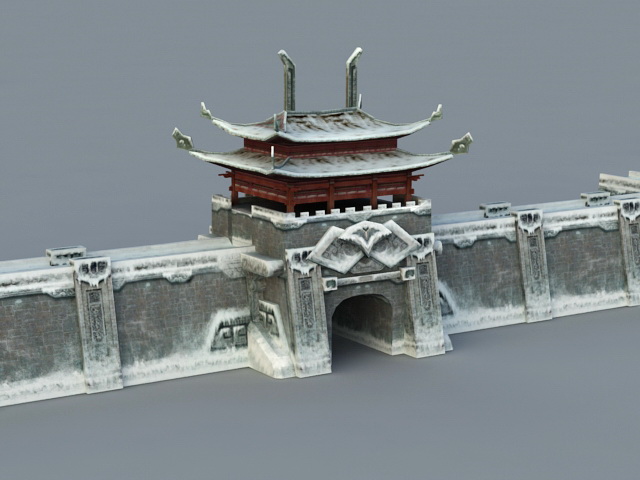 Snow City Wall 3d rendering