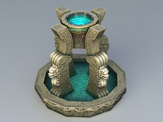 Fantasy Fountain 3d rendering