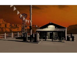 Old Gas Station 3d preview