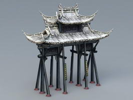 Ancient Paifang Gate 3d model preview