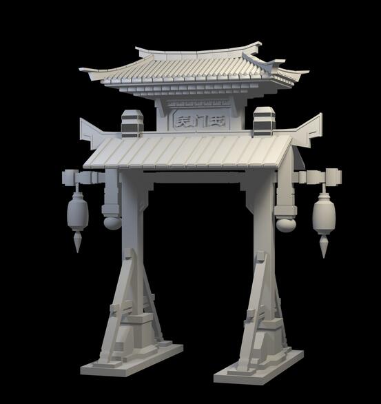 Pailou Gate 3d rendering