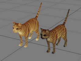 Orange Striped Tabby Cat 3d model preview