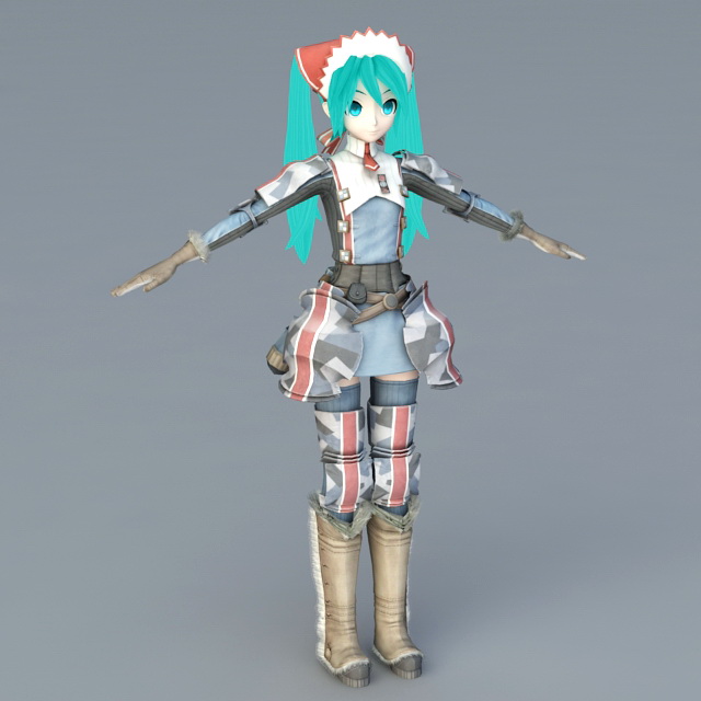 Valkyria Chronicles Alicia 3d rendering