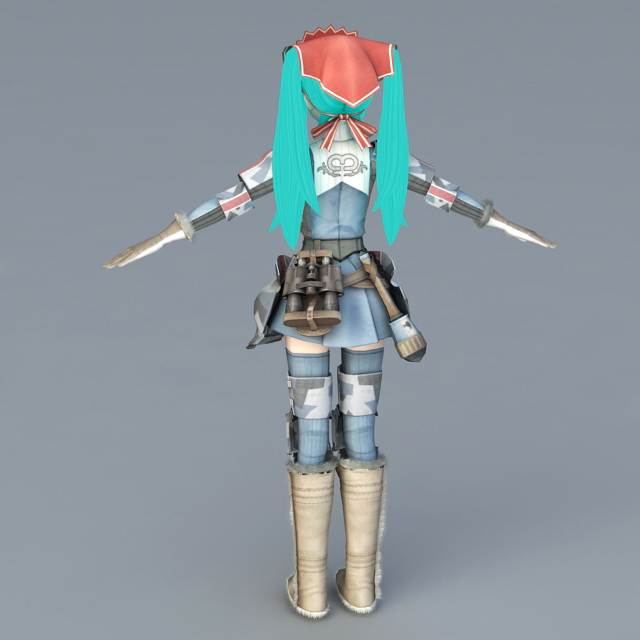 Valkyria Chronicles Alicia 3d rendering