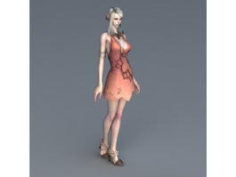 Animated High Elf Girl 3d model preview
