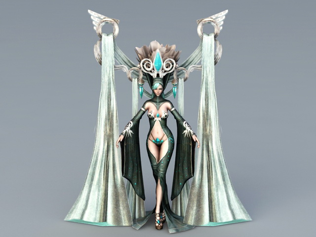 Black Queen Character 3d rendering