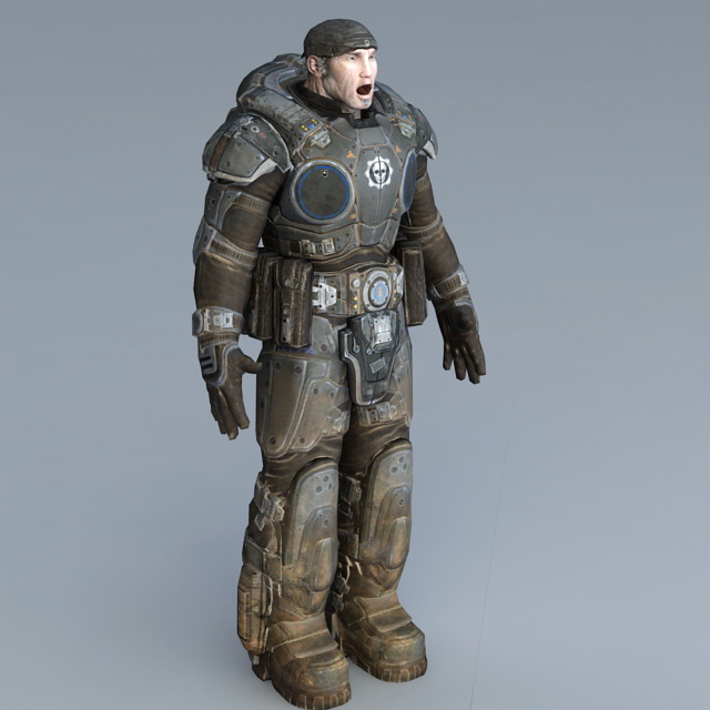 Futuristic Soldier Rig 3d rendering