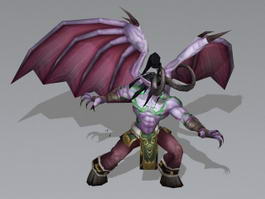 Illidan Stormrage Rig & Animated 3d model preview