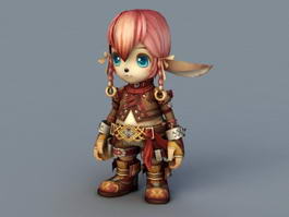 Chibi Elf Girl 3d model preview