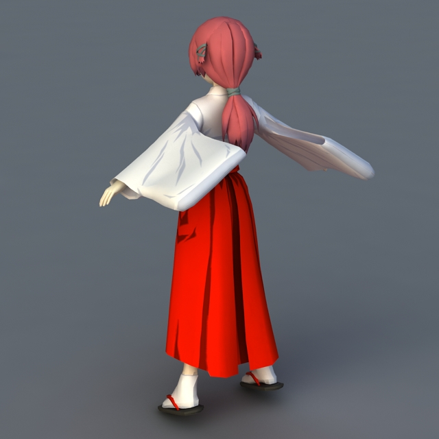 Japanese Anime Girl Character 3d rendering