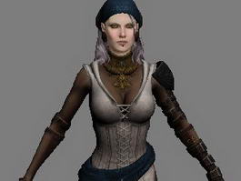 Female Pirate Isabella 3d model preview