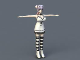 Amazing Anime Girl 3d model preview
