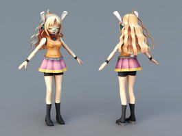 Anime Rabbit Girl 3d model preview