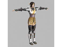 Female Ninja Girl 3d model preview