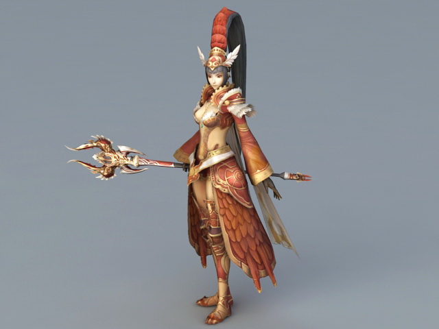 Female Warrior Art 3d rendering