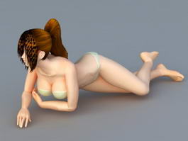 Bikini Beach Girl 3d model preview
